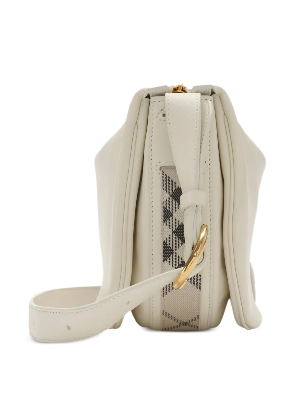Burberry Tavistock geruite crossbodytas met tape Beige