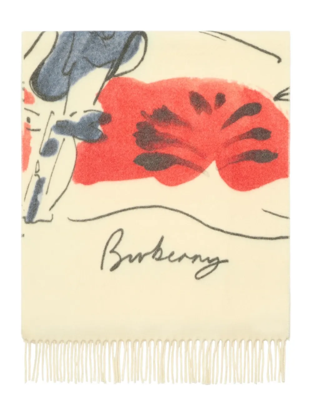 Burberry Sciarpa con frange - Toni neutri