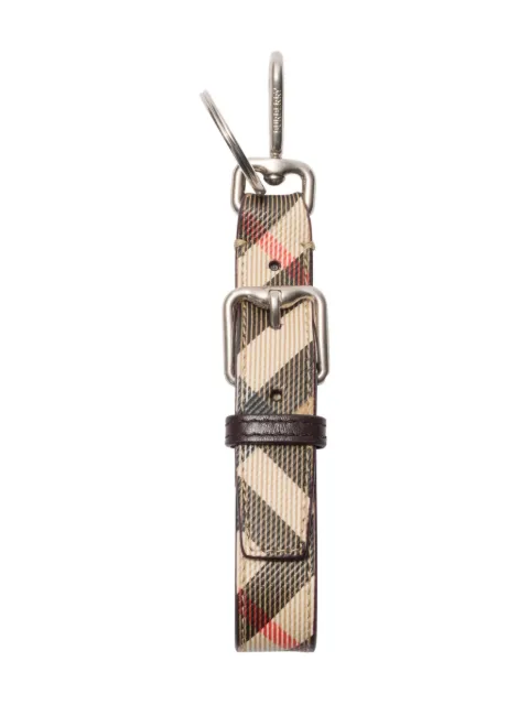 Burberry checkd B--buckle keyring