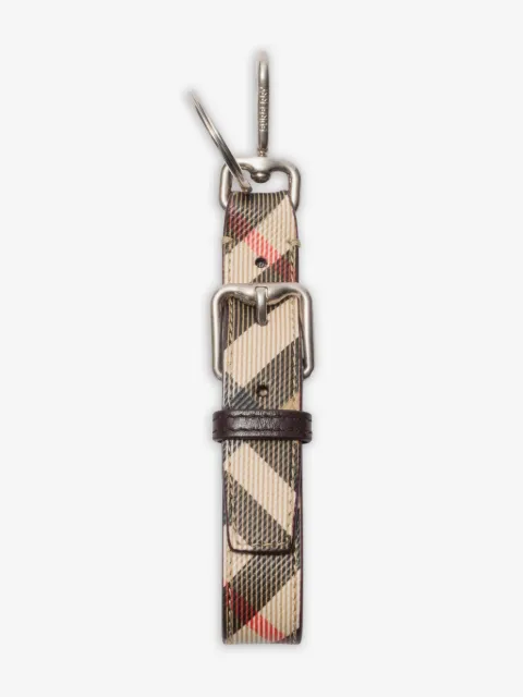 Burberry checkd B--buckle keyring