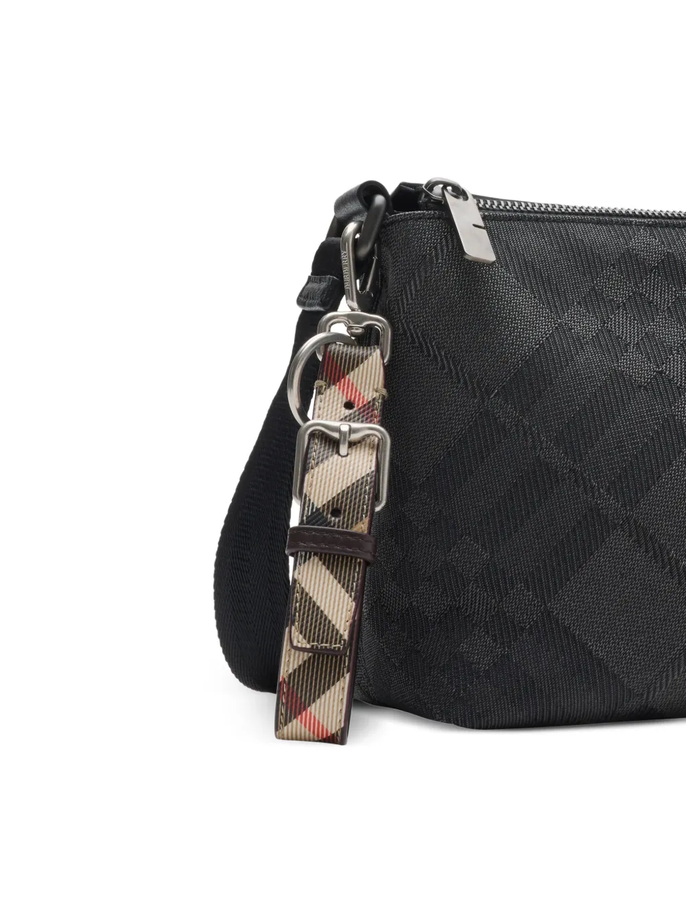  Burberry Checkd B--buckle Keyring - Neutrals 