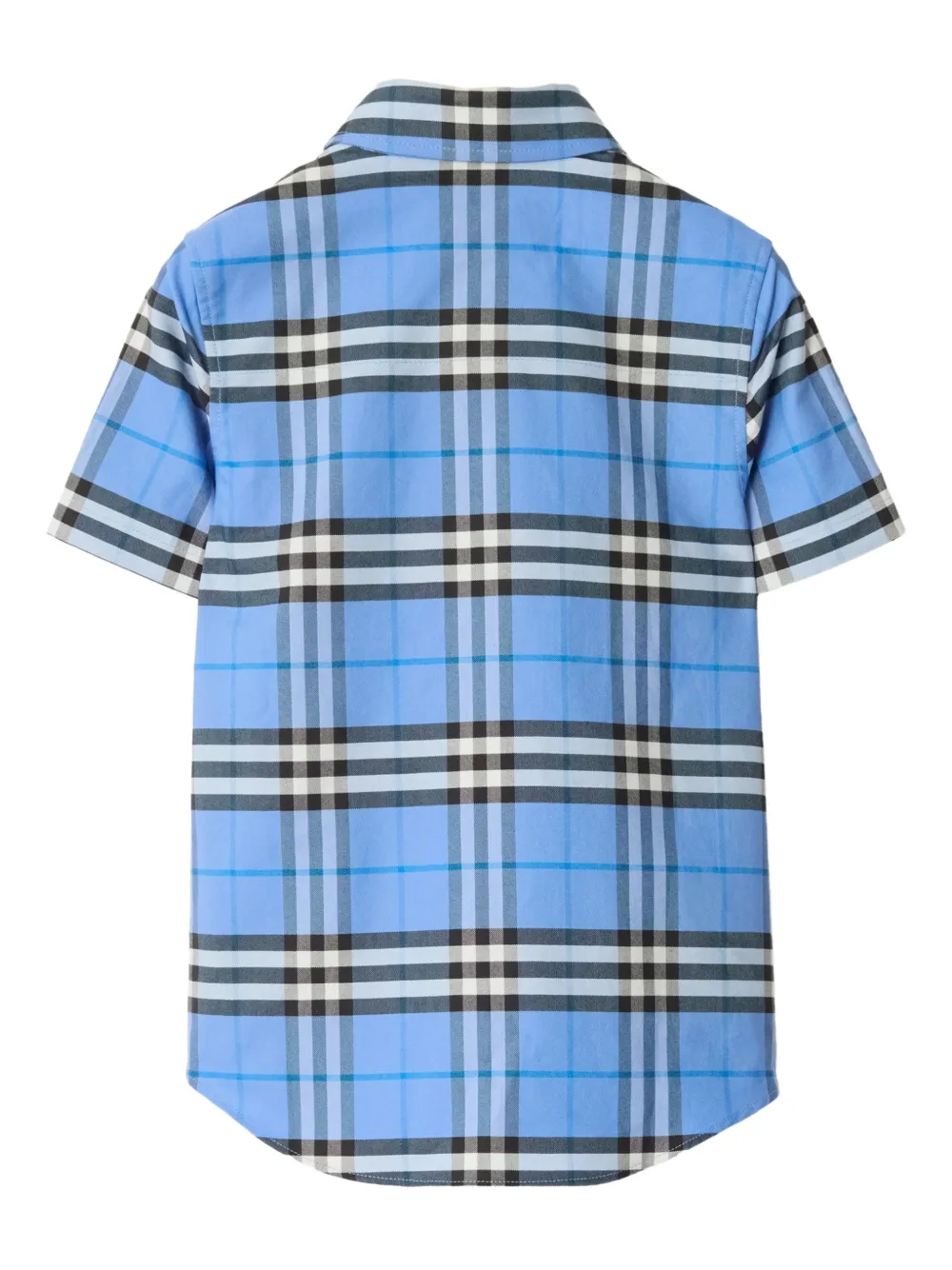 Burberry Check Cotton Oxford Shirt In Blue