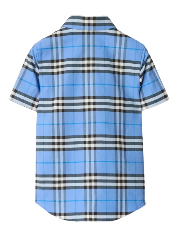 Burberry Kids Checkered Shirt | Blue | FARFETCH