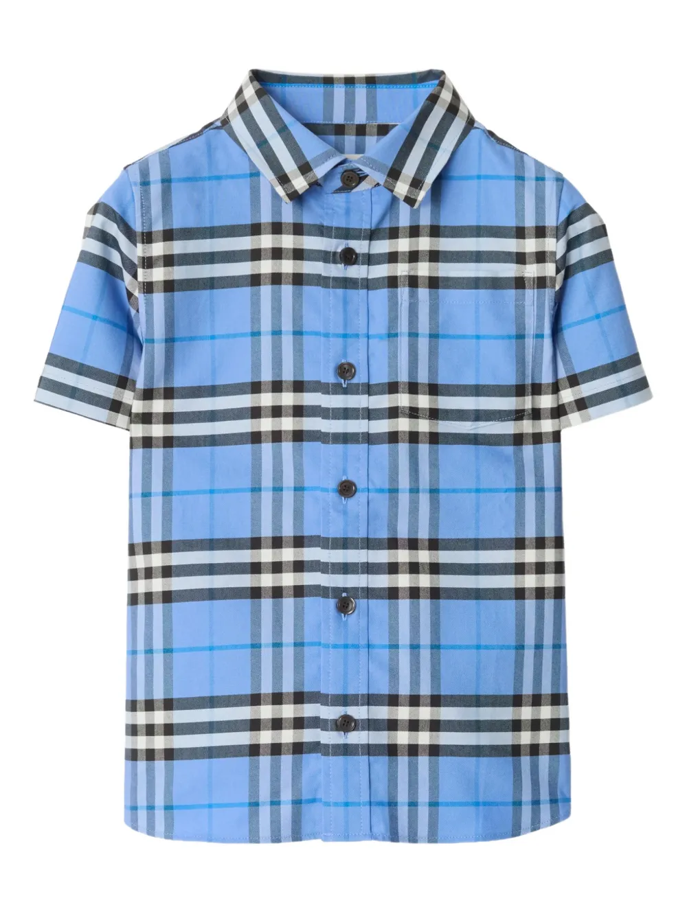 Burberry Kids checkered shirt - Blu
