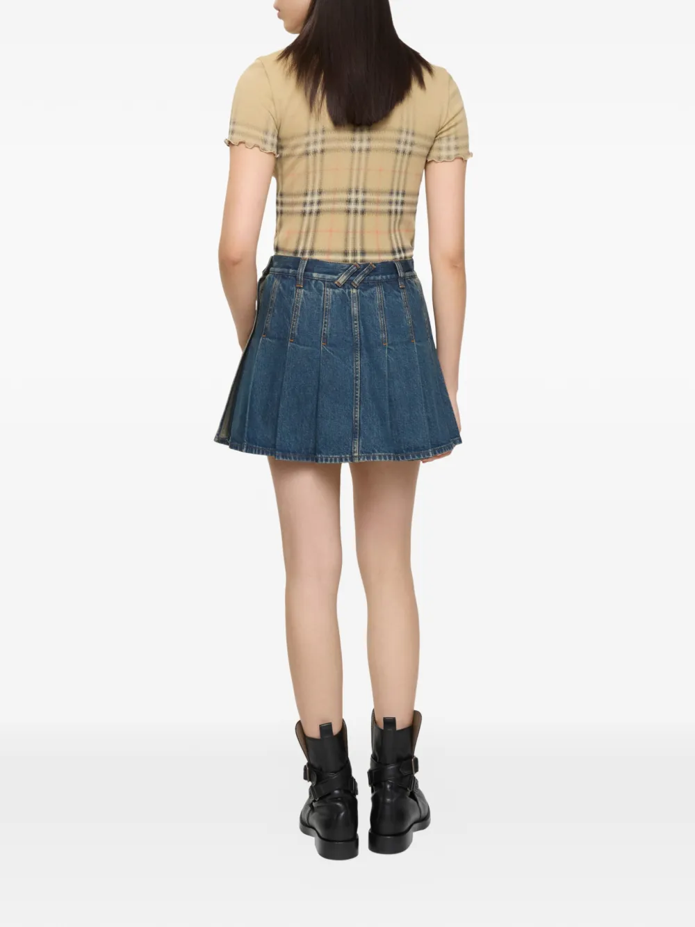 Burberry Spijker plooirok Blauw