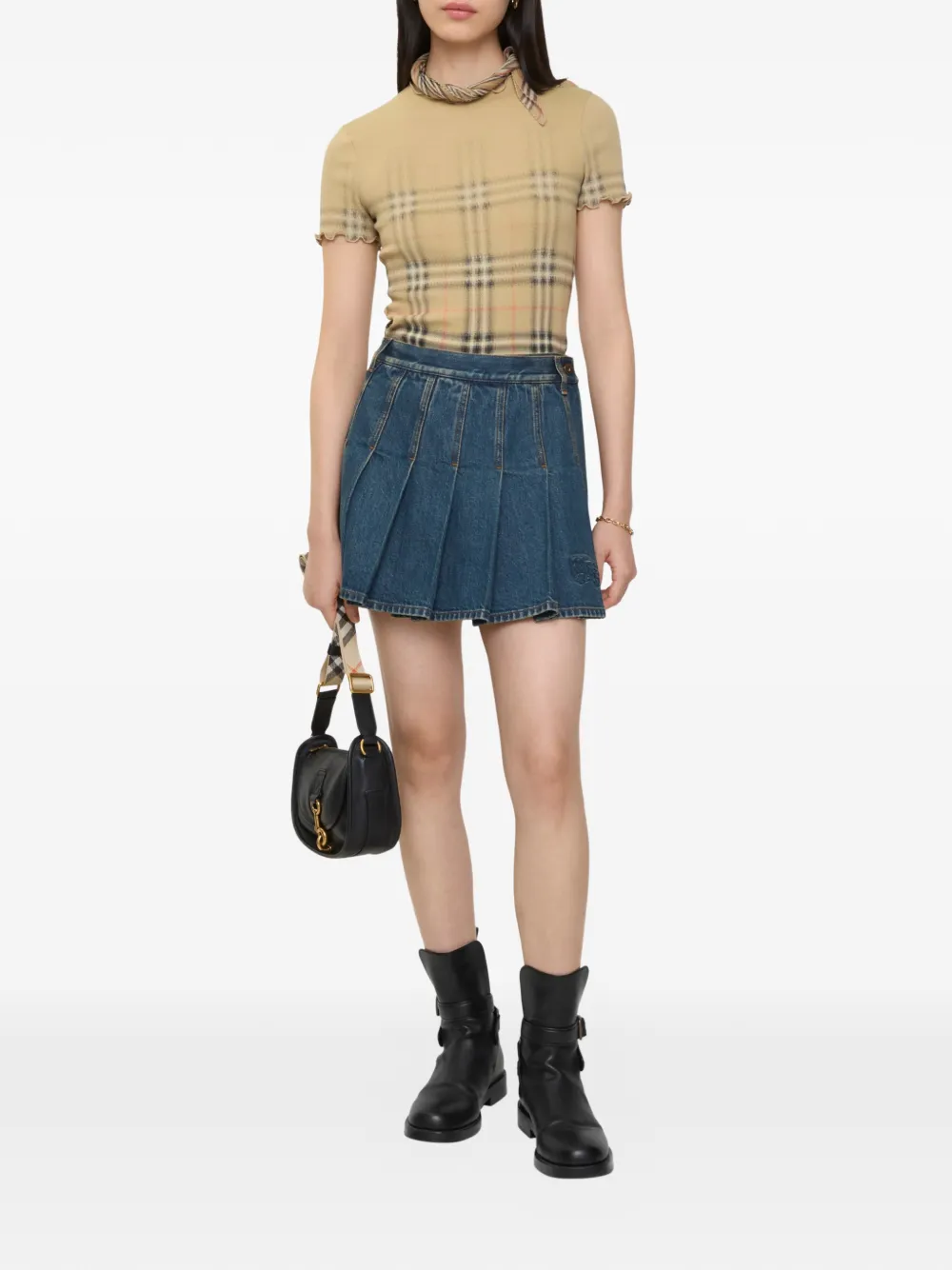 Burberry Spijker plooirok Blauw