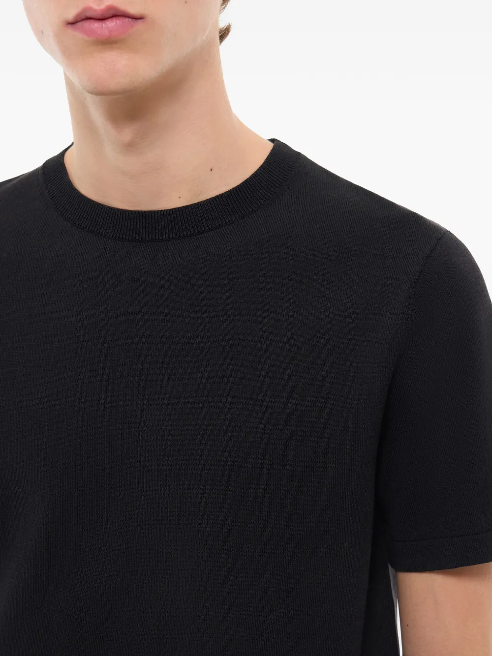 FURSAC Ribbed-trim T-shirt in Black, view 4