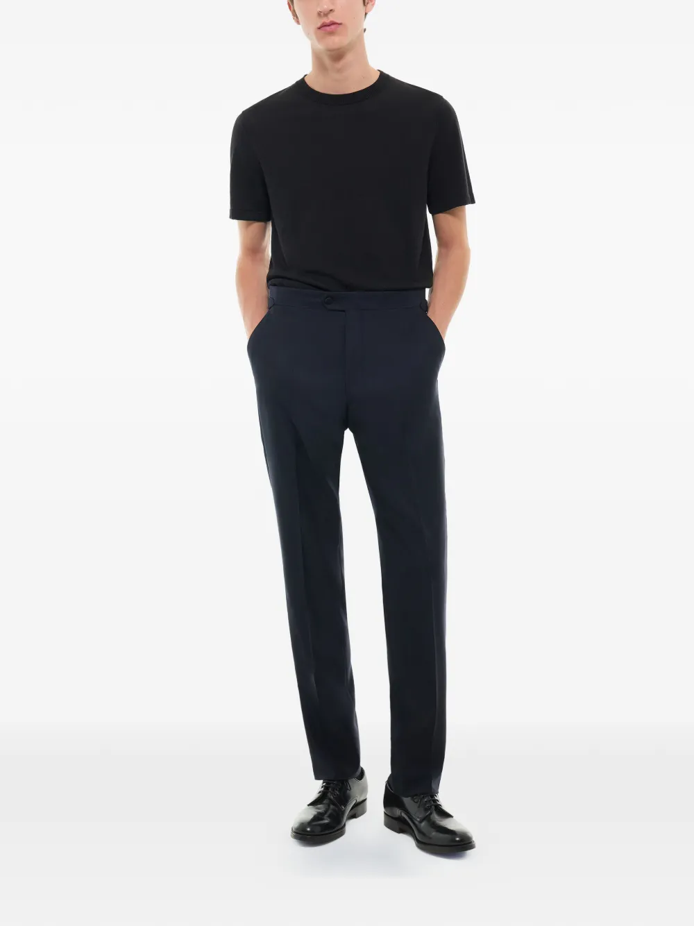 FURSAC Ribbed-trim T-shirt in Black, view 2