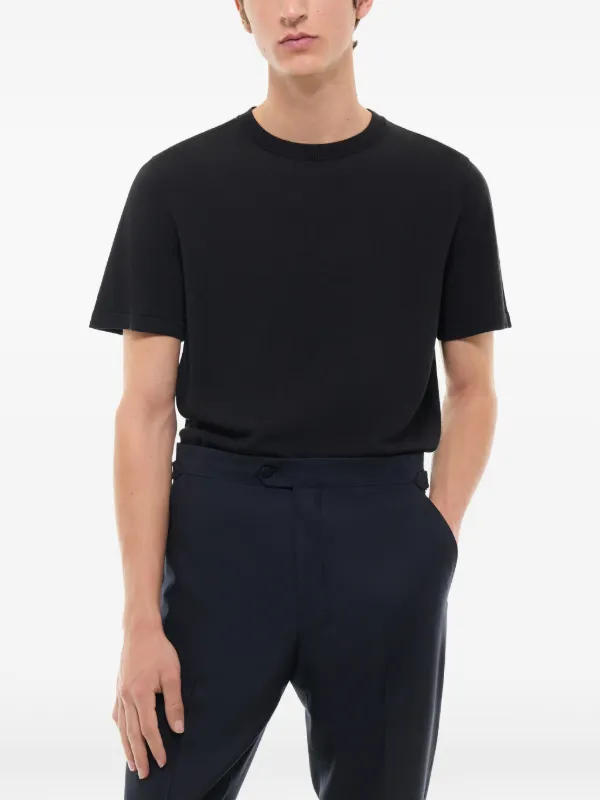 FURSAC Ribbed-trim T-shirt in Black