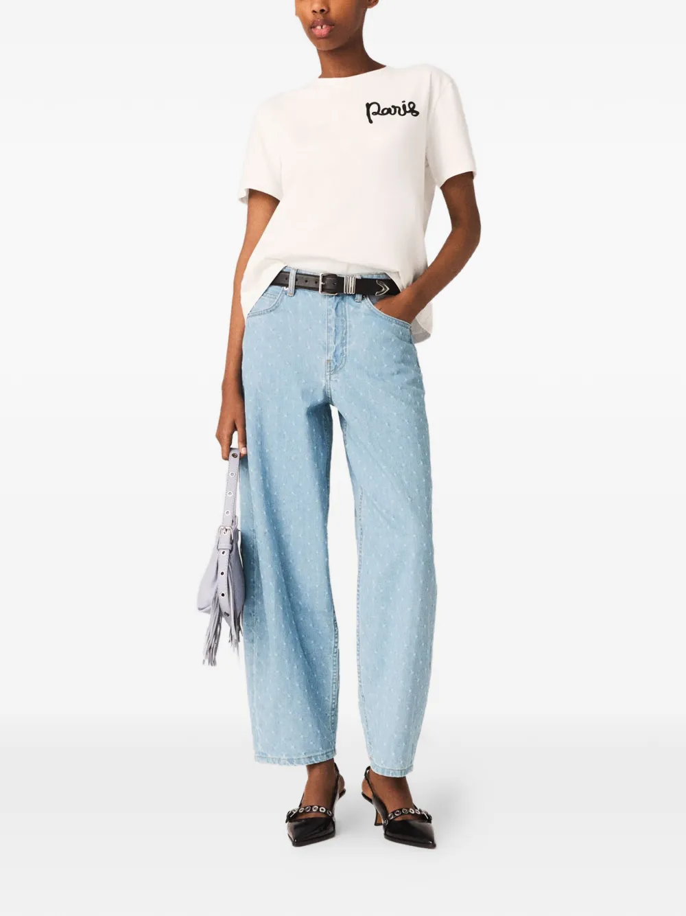 Maje T-shirt met print Wit