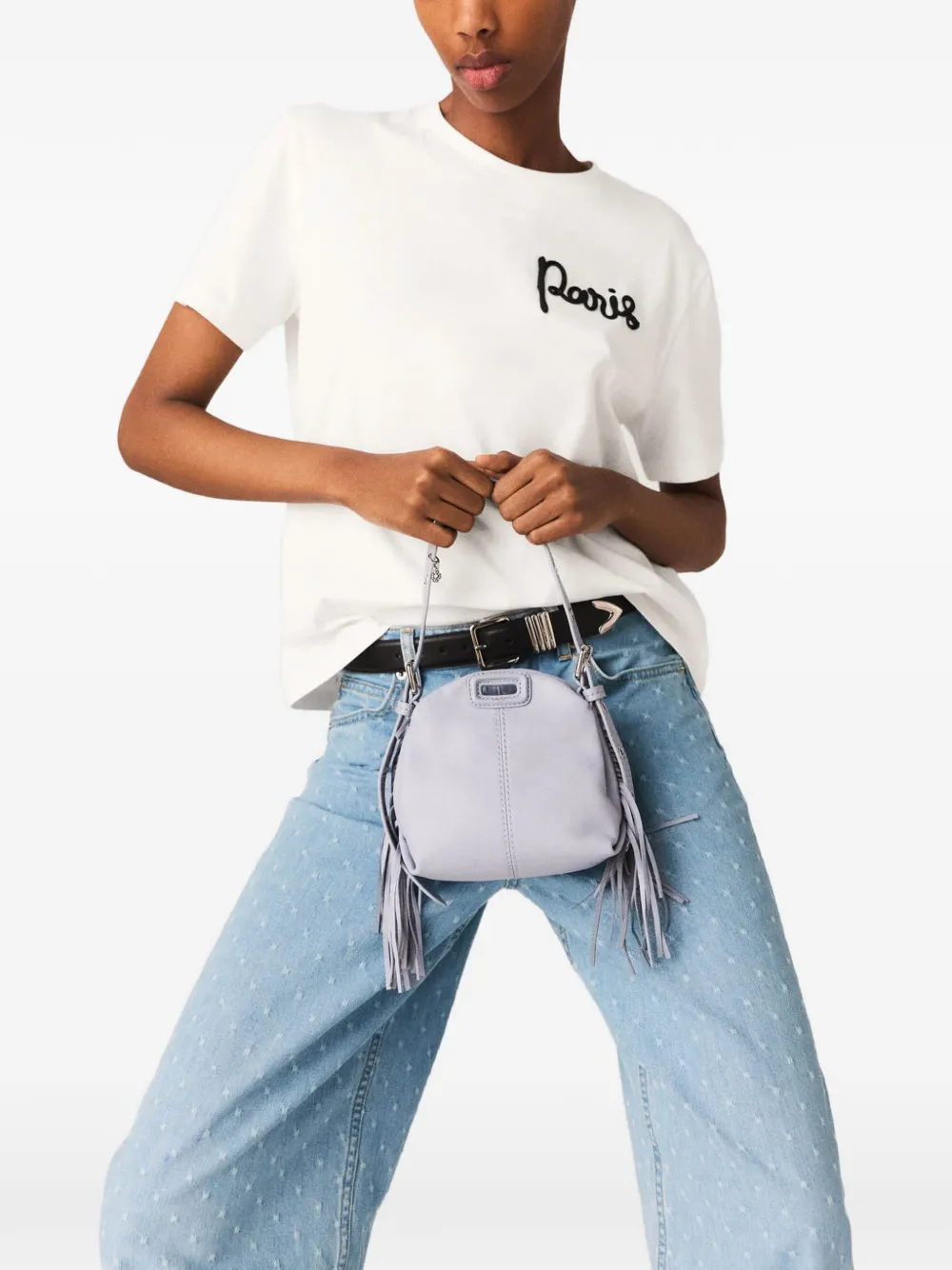 Maje T-shirt met print Wit