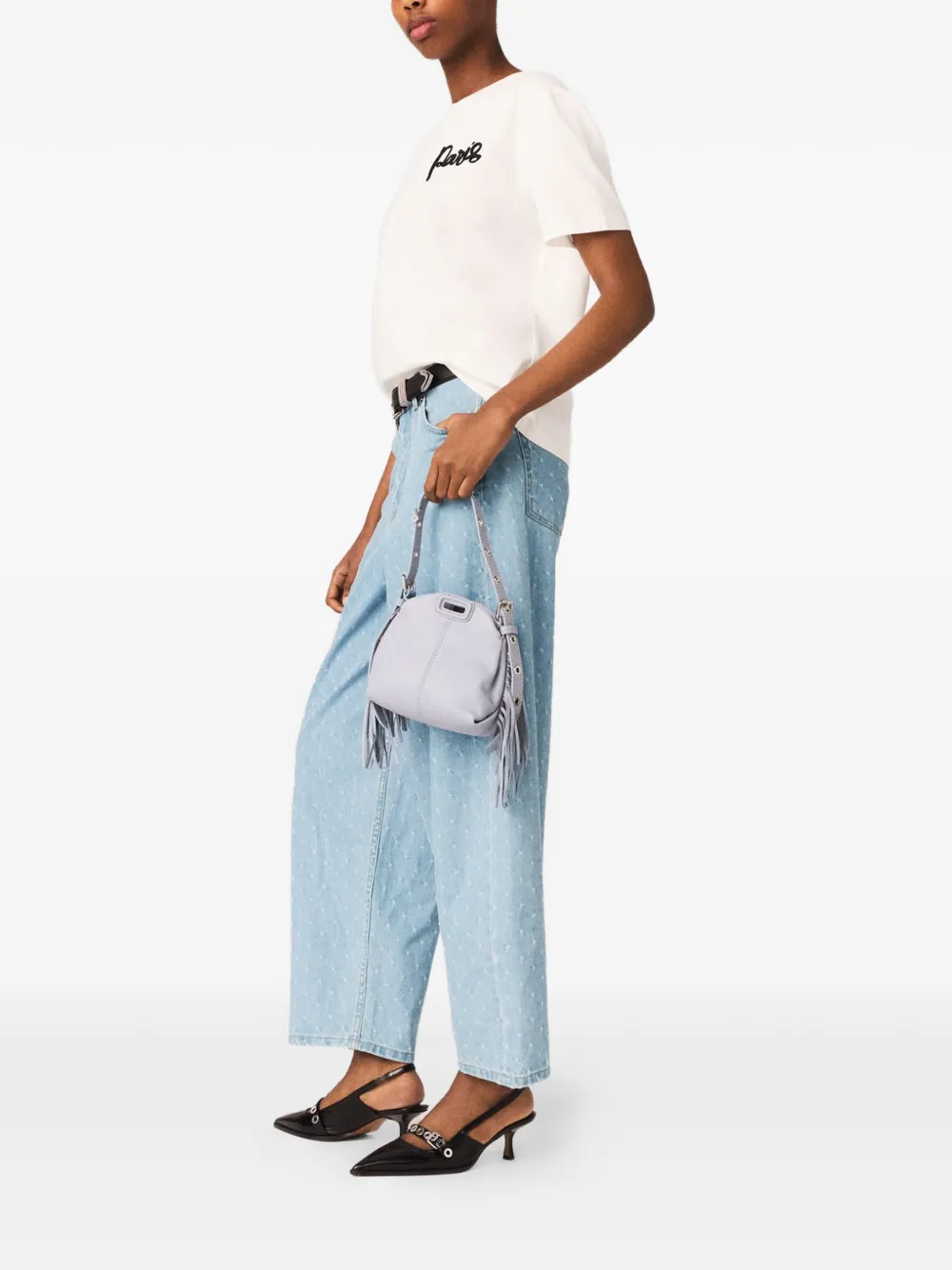 Maje T-shirt met print Wit
