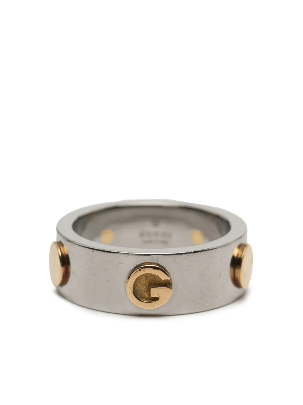 Gucci Pre-Owned anillo bañado en oro amarillo y acero inoxidable 2000-2020 | dorado | Image 1