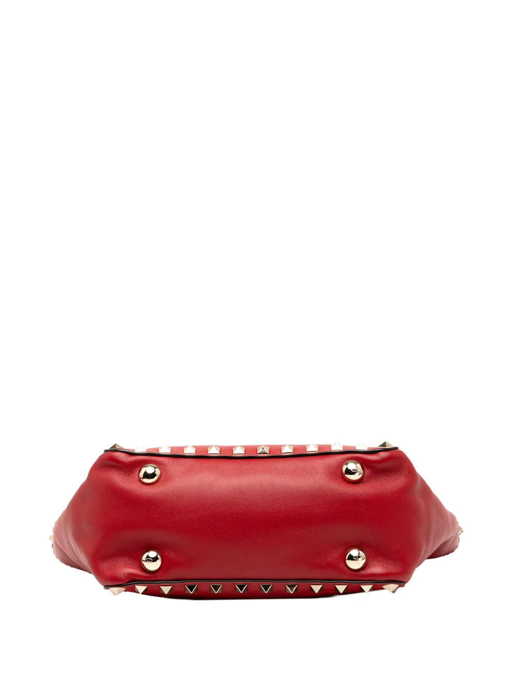 Pre-owned Valentino Garavani 2000-2017 Mini Leather Rockstud Satchel In Red