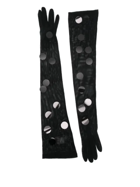 David Koma sequin-embellished long gloves