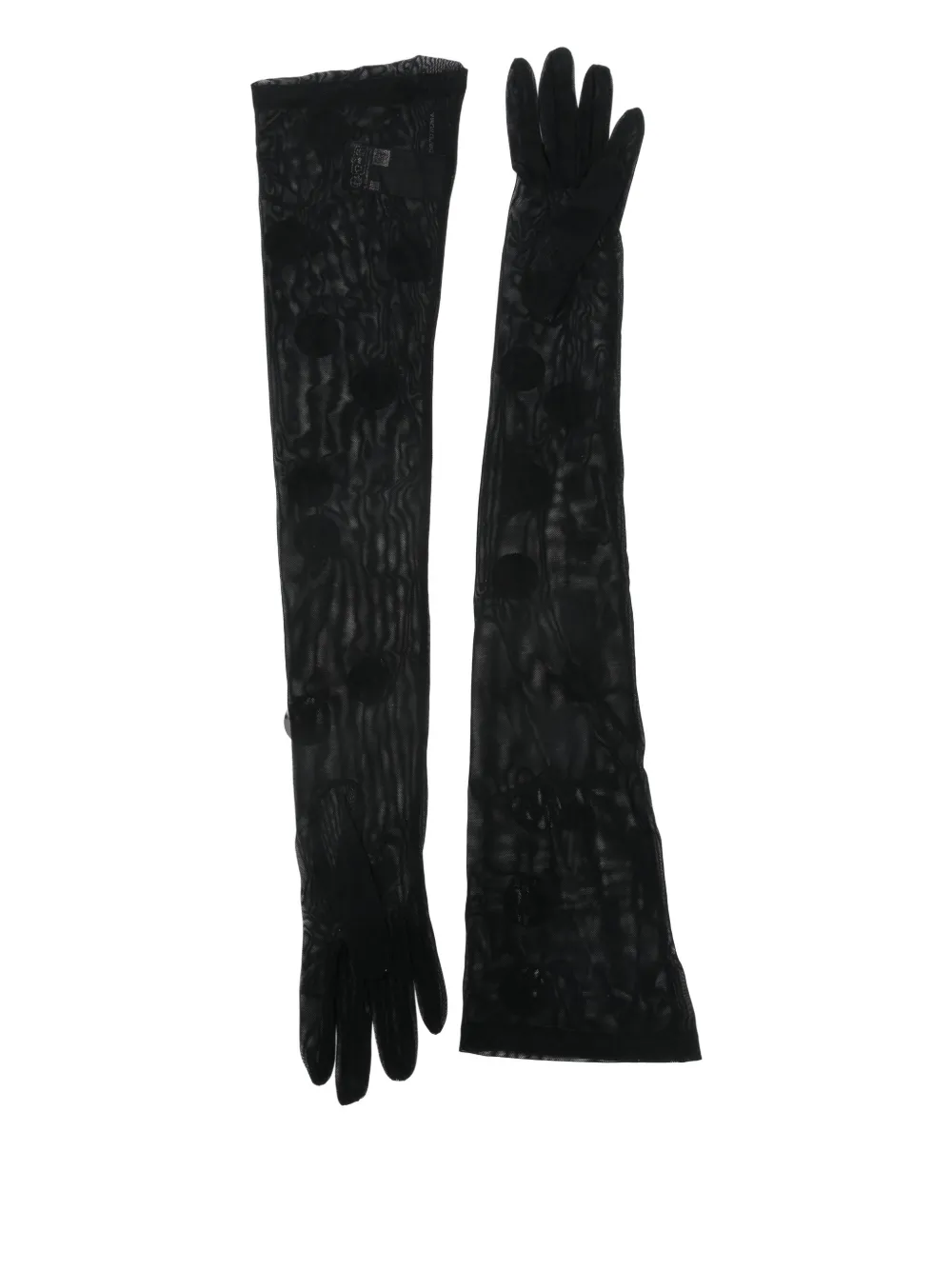 David Koma sequin-embellished long gloves - Zwart