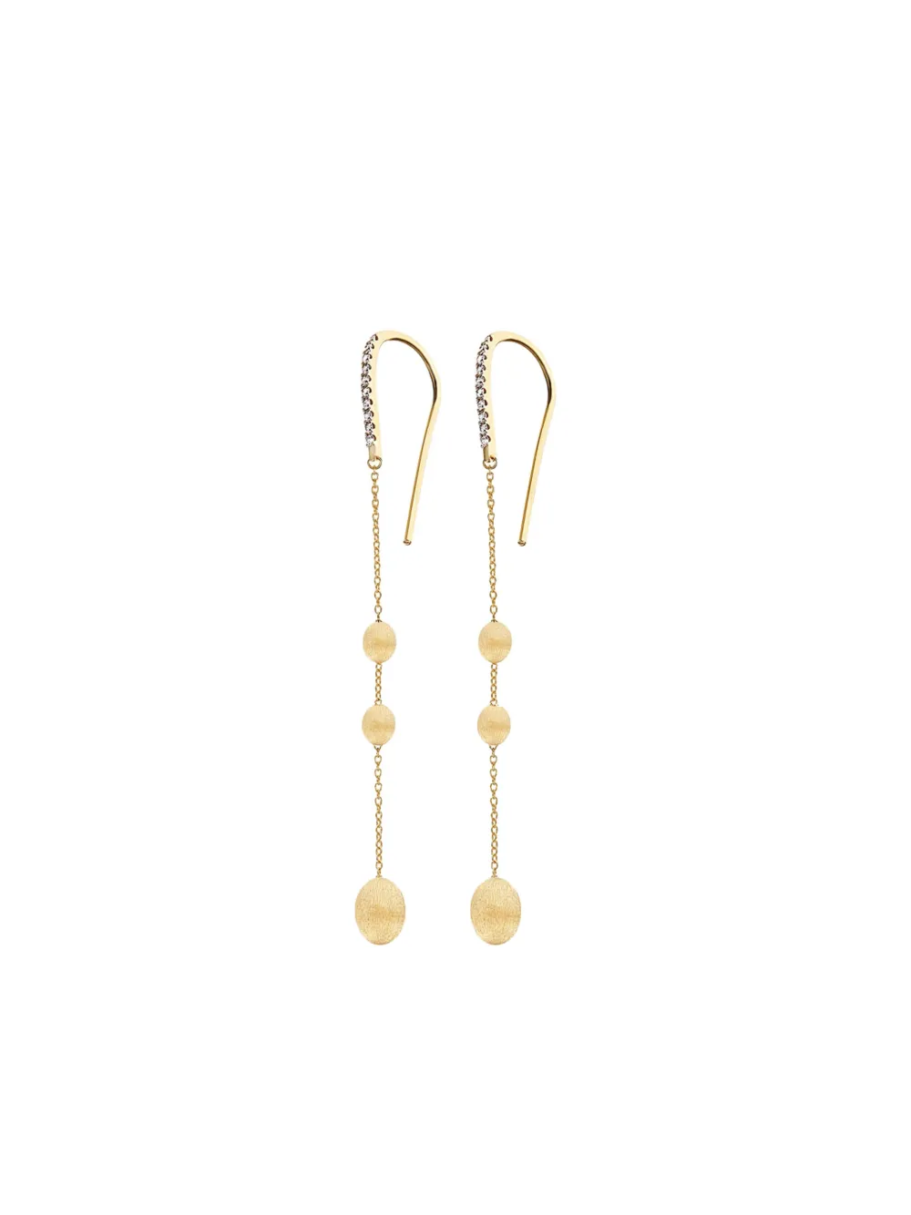  Nanis 18k Yellow Gold Diamond Earrings 
