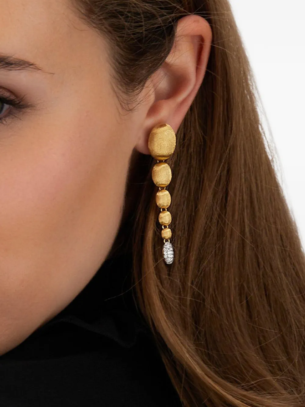 Nanis 18k Yellow Gold Diamond Drop Earrings