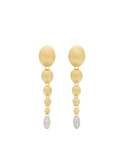 NANIS aretes largos en oro amarillo de 18kt con diamante