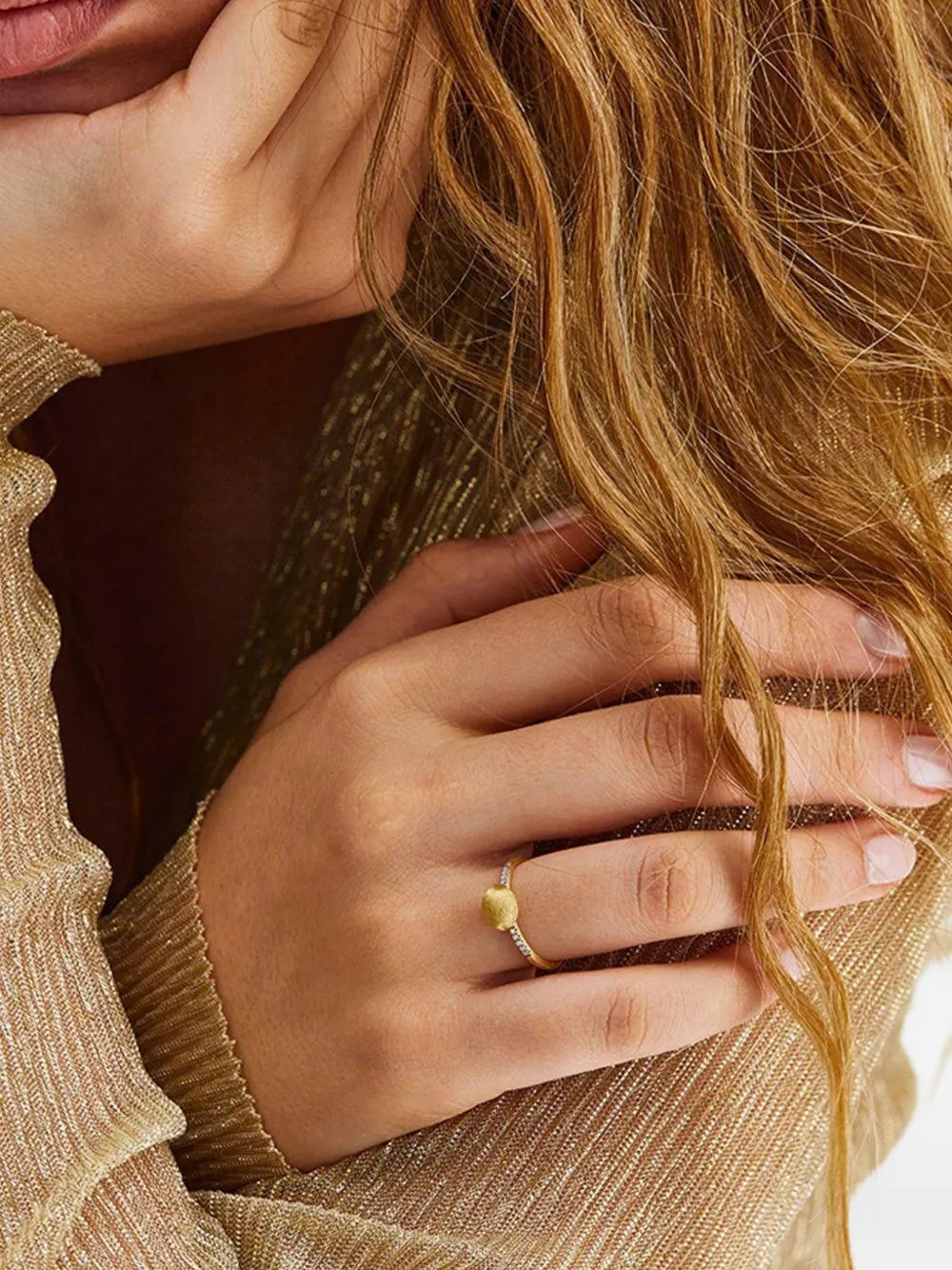 Nanis 18k Yellow Gold Baby Élite Diamond Ring