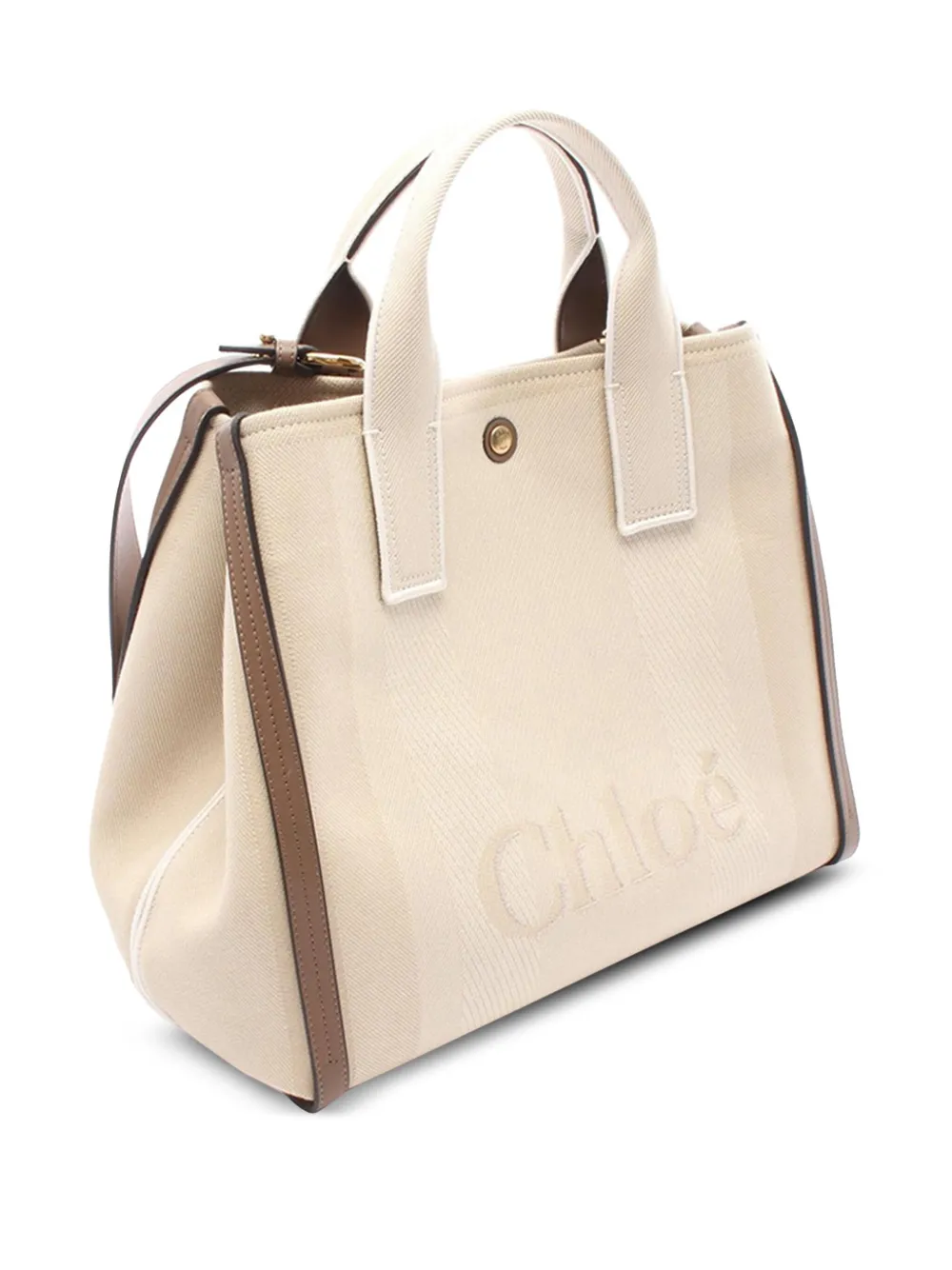 Pre-owned Chloé 2010-2025 Canvas Carry Satchel In Brown