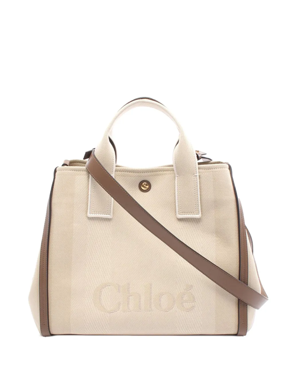 Pre-owned Chloé 2010-2025 Canvas Carry Satchel In Brown