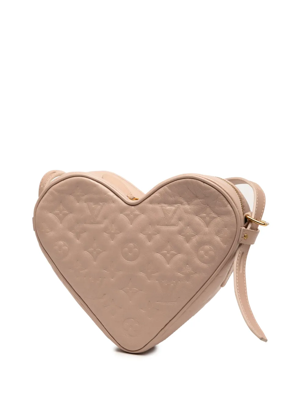 LOUIS VUITTON Pre-owned 2021-2025 Monogram Embossed Lambskin Fall In Love Sac Coeur Crossbody Bag In Pink