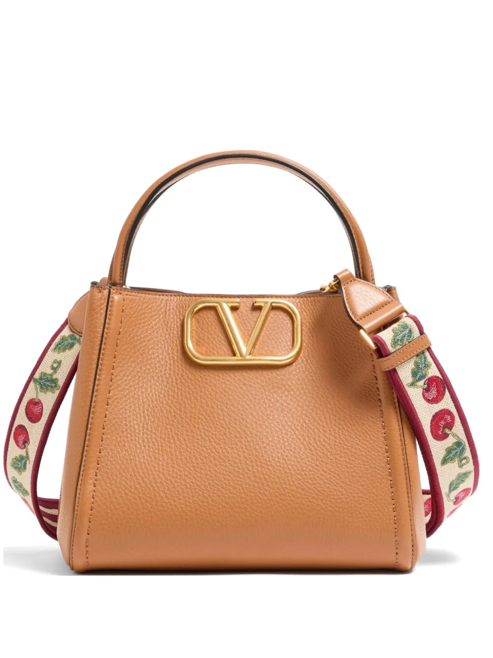 Valentino Garavani medium Alltime grained VLogo-signature tote bag - Brown
