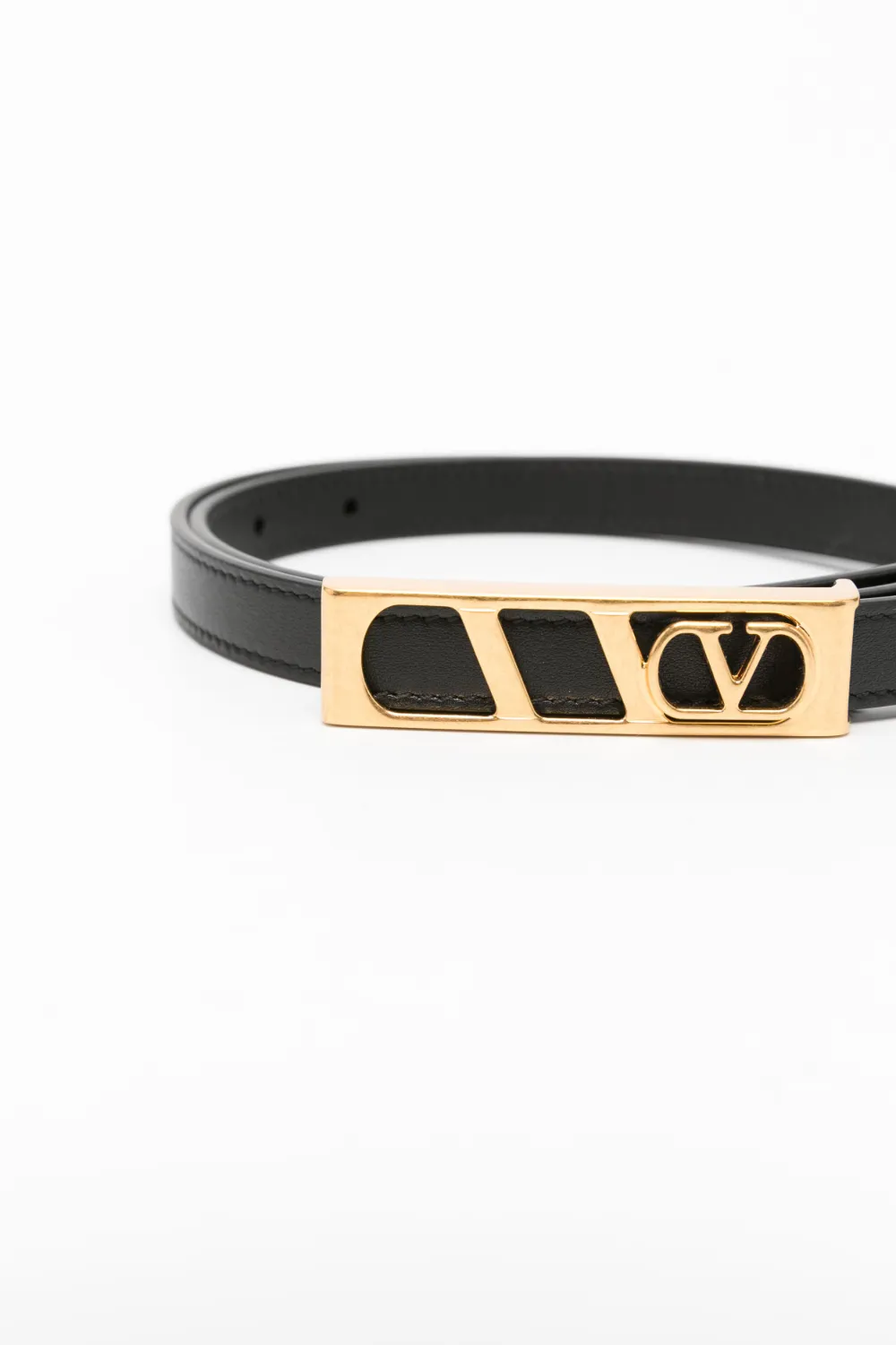 Valentino Garavani VLogo Signature Belt In Shiny Calfskin 15 Mm - Zwart