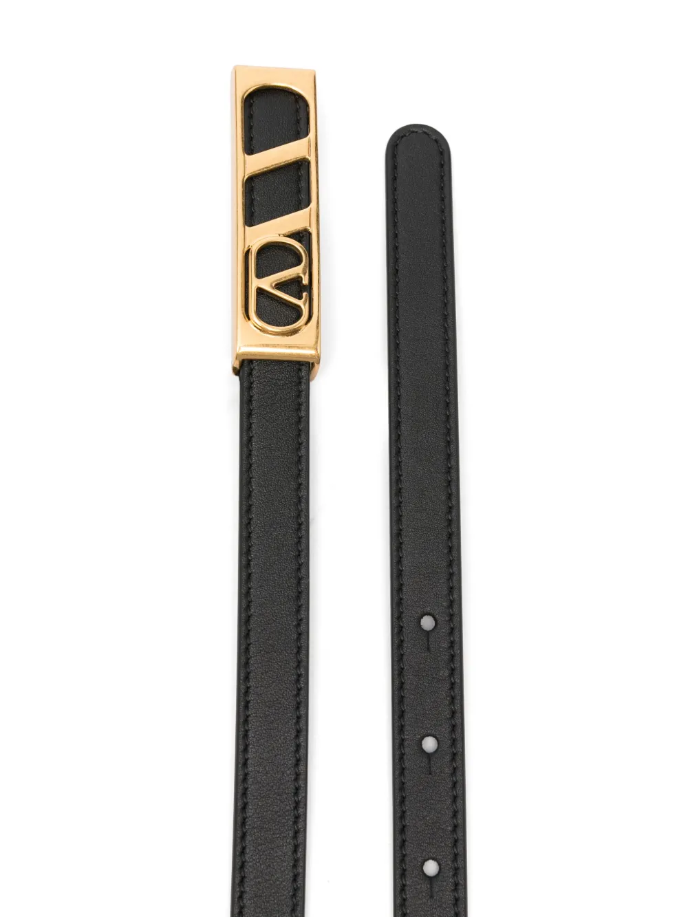 Valentino Vlogo Signature Belt In Shiny Calfskin 15 Mm In Black