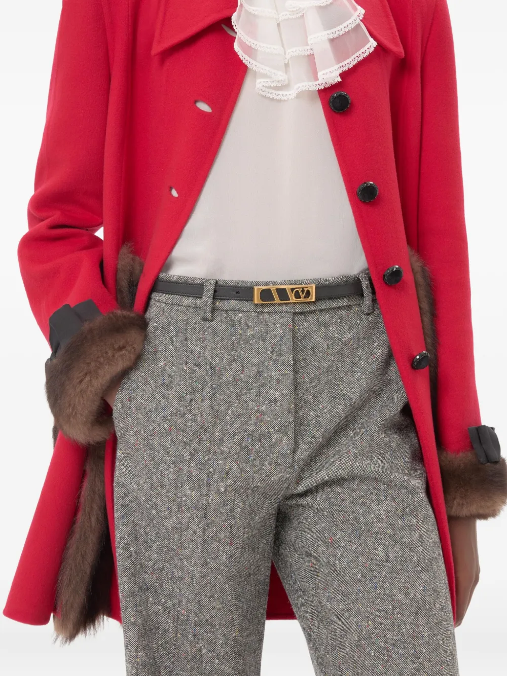 Valentino Garavani VLogo Signature riem met rechthoekige gesp Zwart