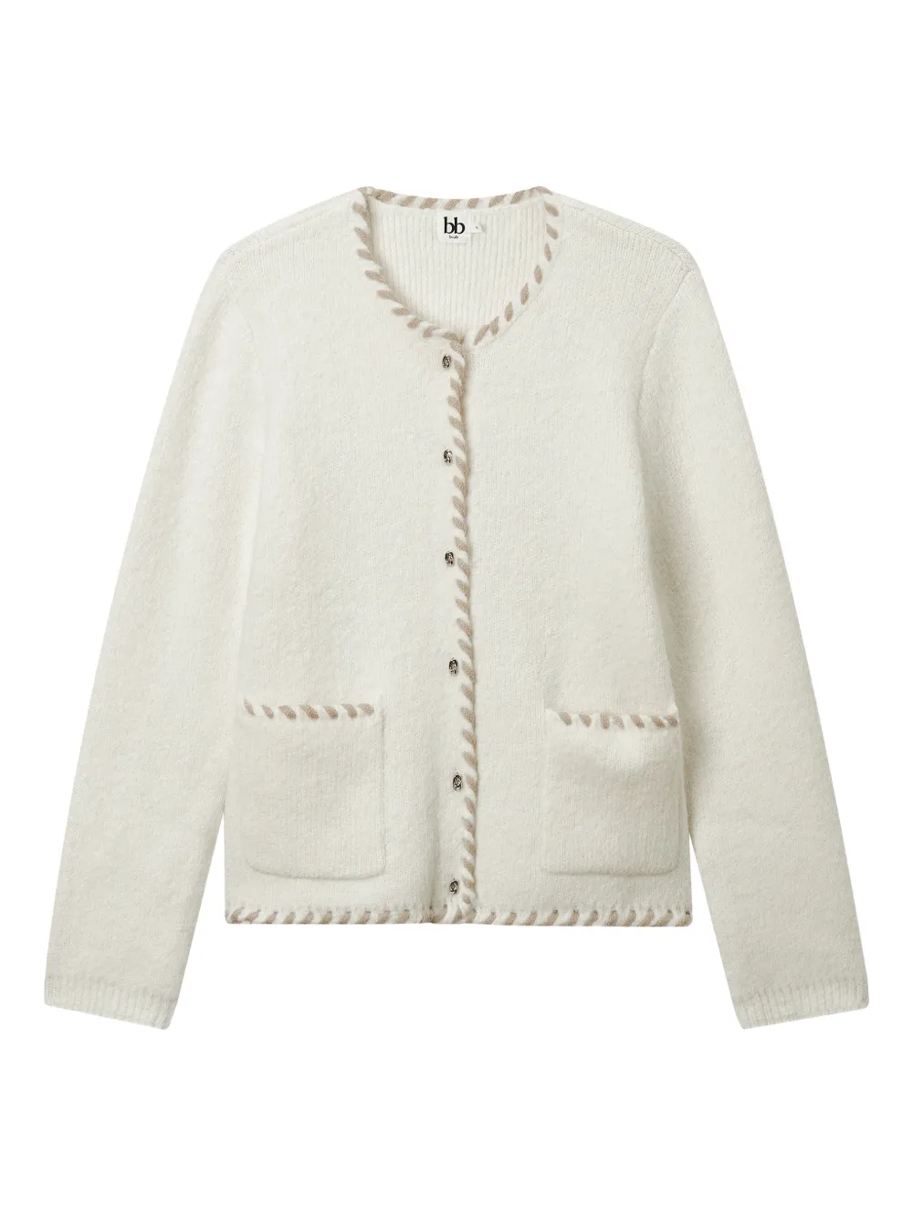 B+ab Round-neck Cardigan In White