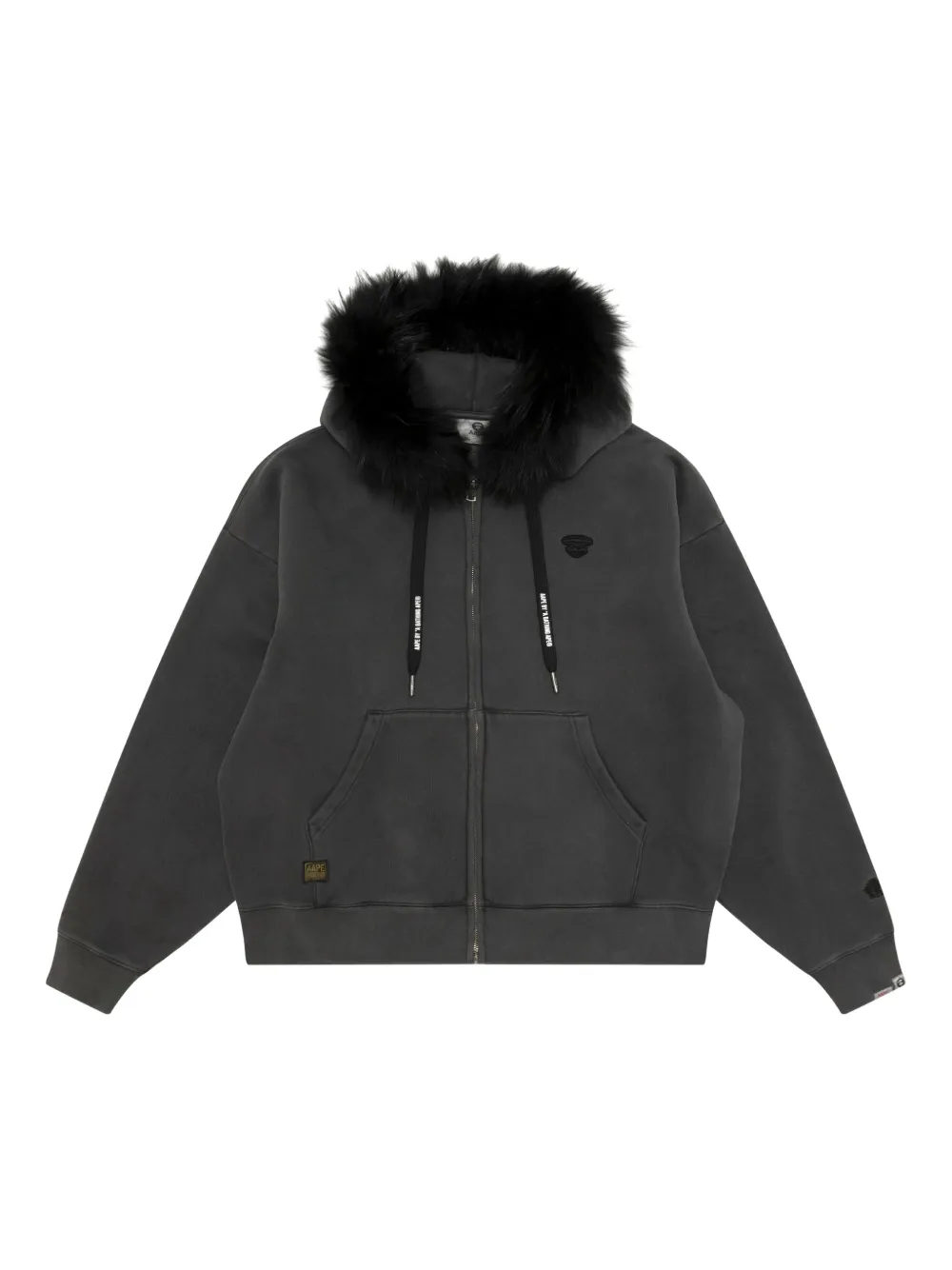 AAPE BY *A BATHING APE Hoodie met geribbelde zoom Zwart