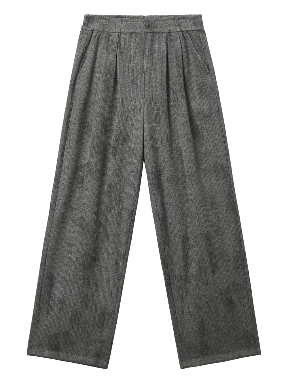 B+ab Elastic-waistband Pleated Trousers In Gray