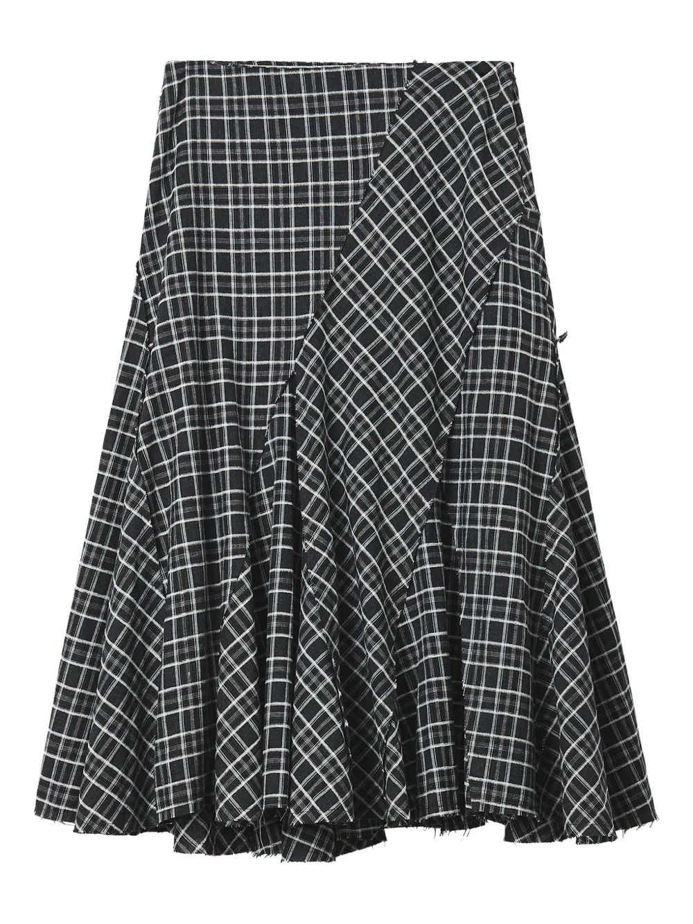 B+ab Checked-pattern Skirt In Black