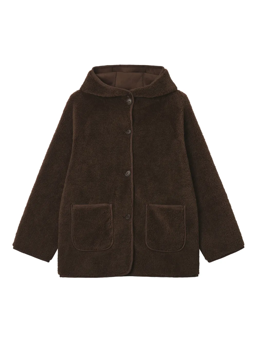 B+ab Patch-pocket Hooded Coat In Brown