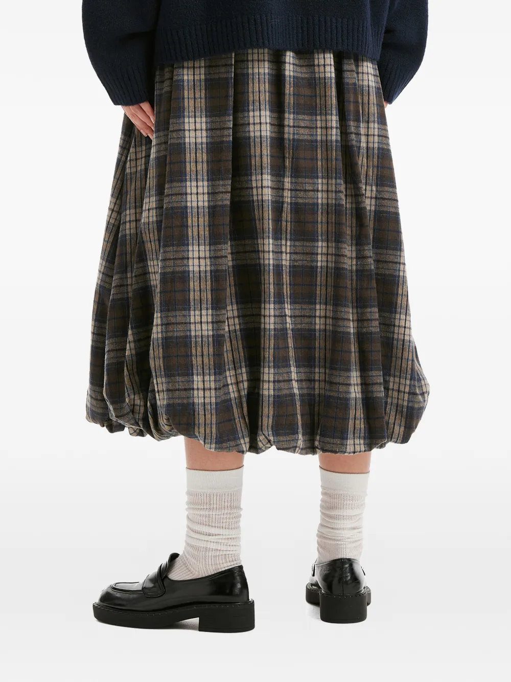 B+ab Tartan Pocket Midi Skirt In Brown