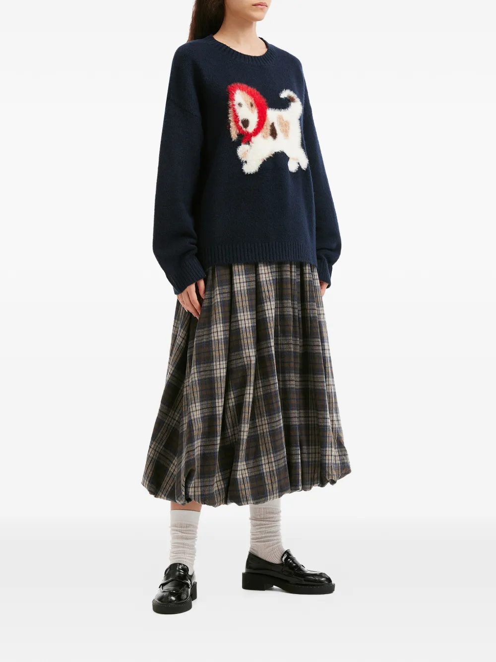 B+ab Tartan Pocket Midi Skirt In Brown