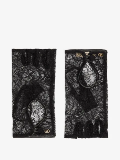 Valentino Garavani lace biker gloves