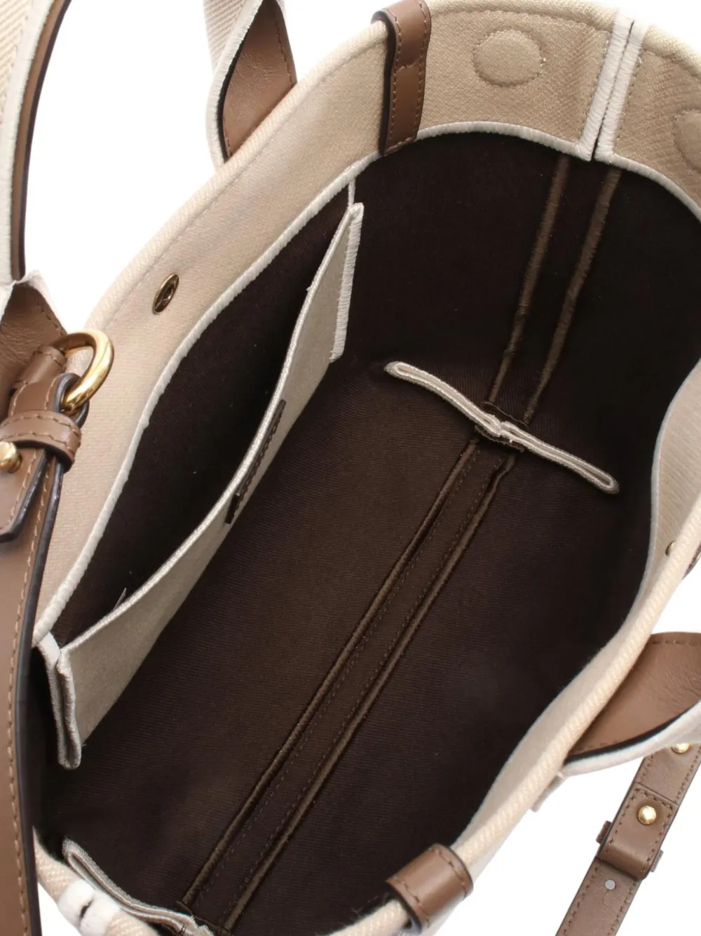 Pre-owned Chloé 2010-2025 Small Canvas Carry Tote Bag In Brown