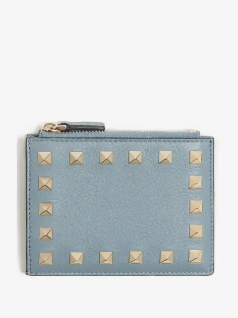 Valentino Garavani tarjetero Rockstud de piel granulada