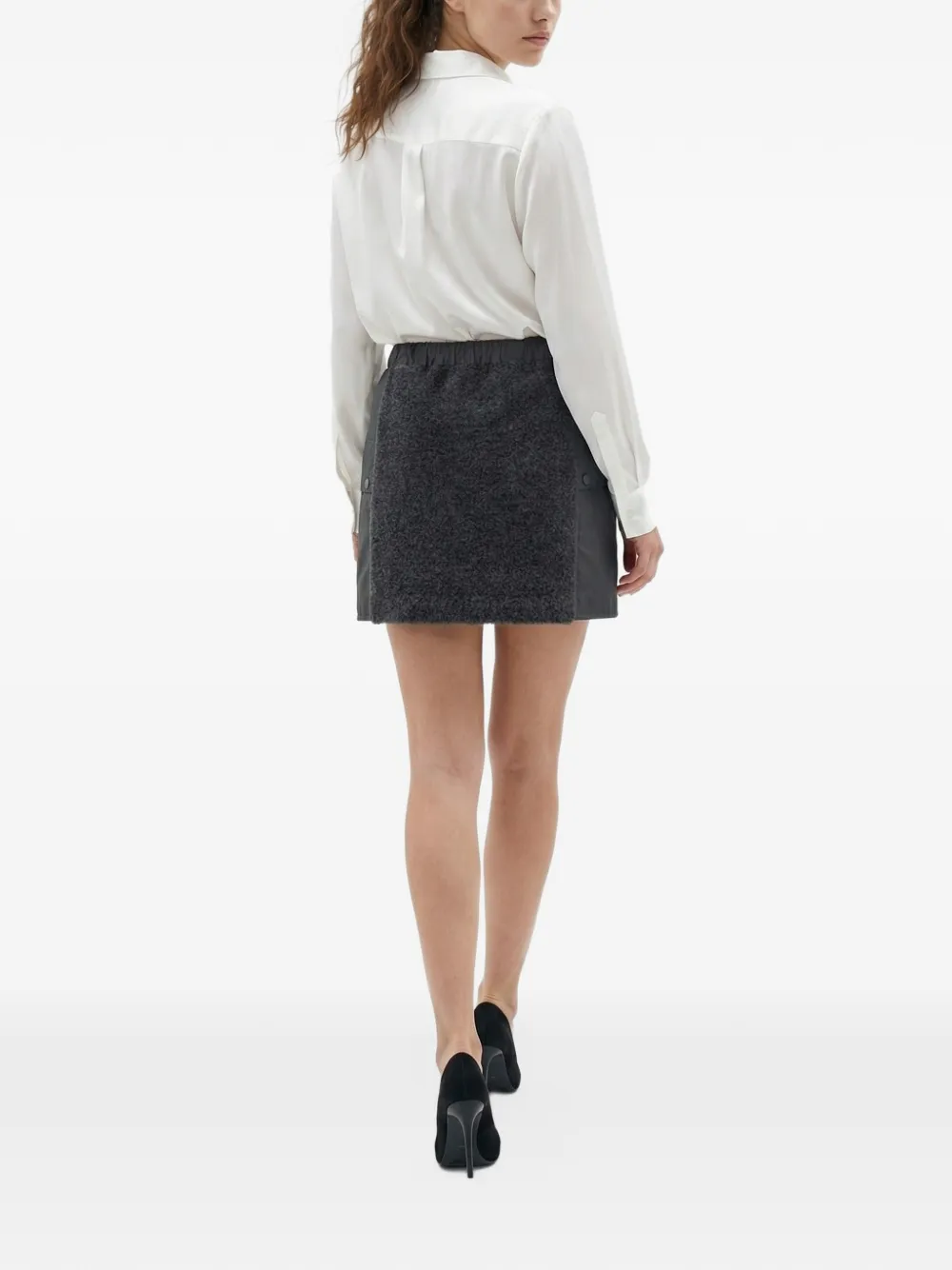 Brunello Cucinelli drawstring panelled skirt Grijs