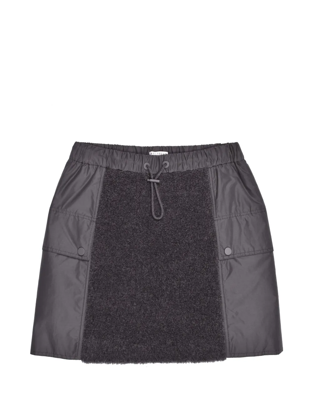 Brunello Cucinelli drawstring panelled skirt - Grigio