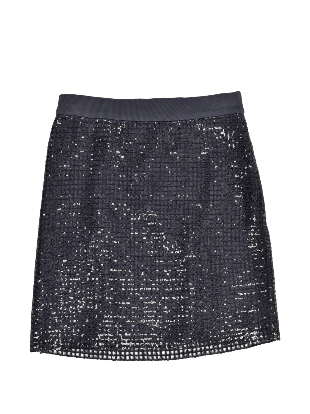 Brunello Cucinelli sequin-embellished mesh mini skirt - Nero