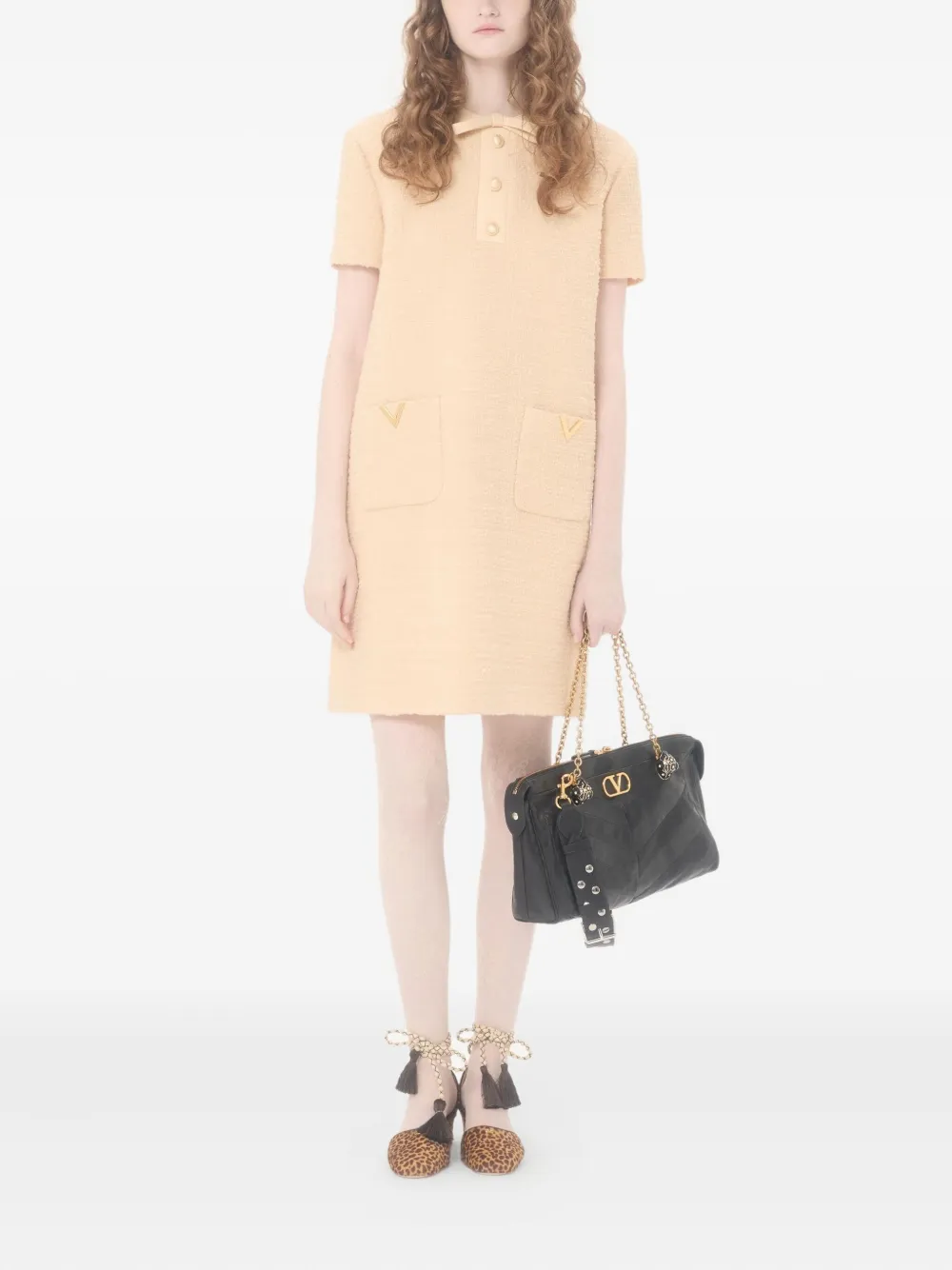 Valentino Garavani Mini-jurk met knoopsluiting - Beige