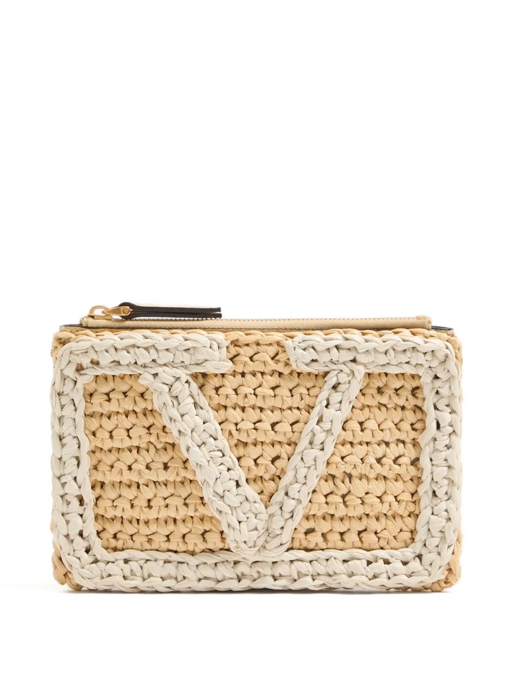 Valentino Viva Superstar Logo-detailed Clutch Bag In Neutral
