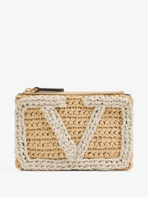 Valentino Garavani Viva Superstar synthetic raffia pouch