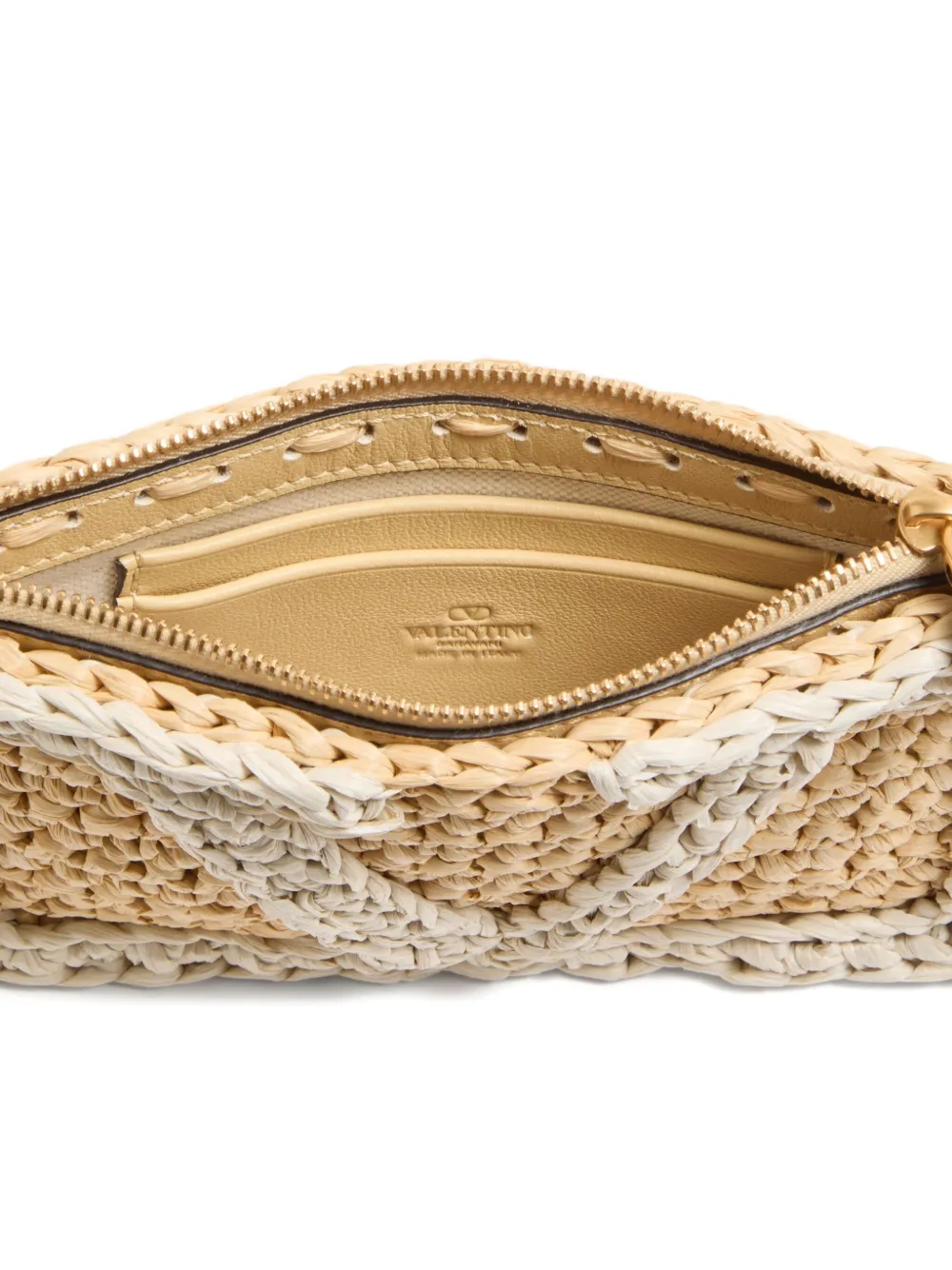 Valentino Viva Superstar Logo-detailed Clutch Bag In Neutral