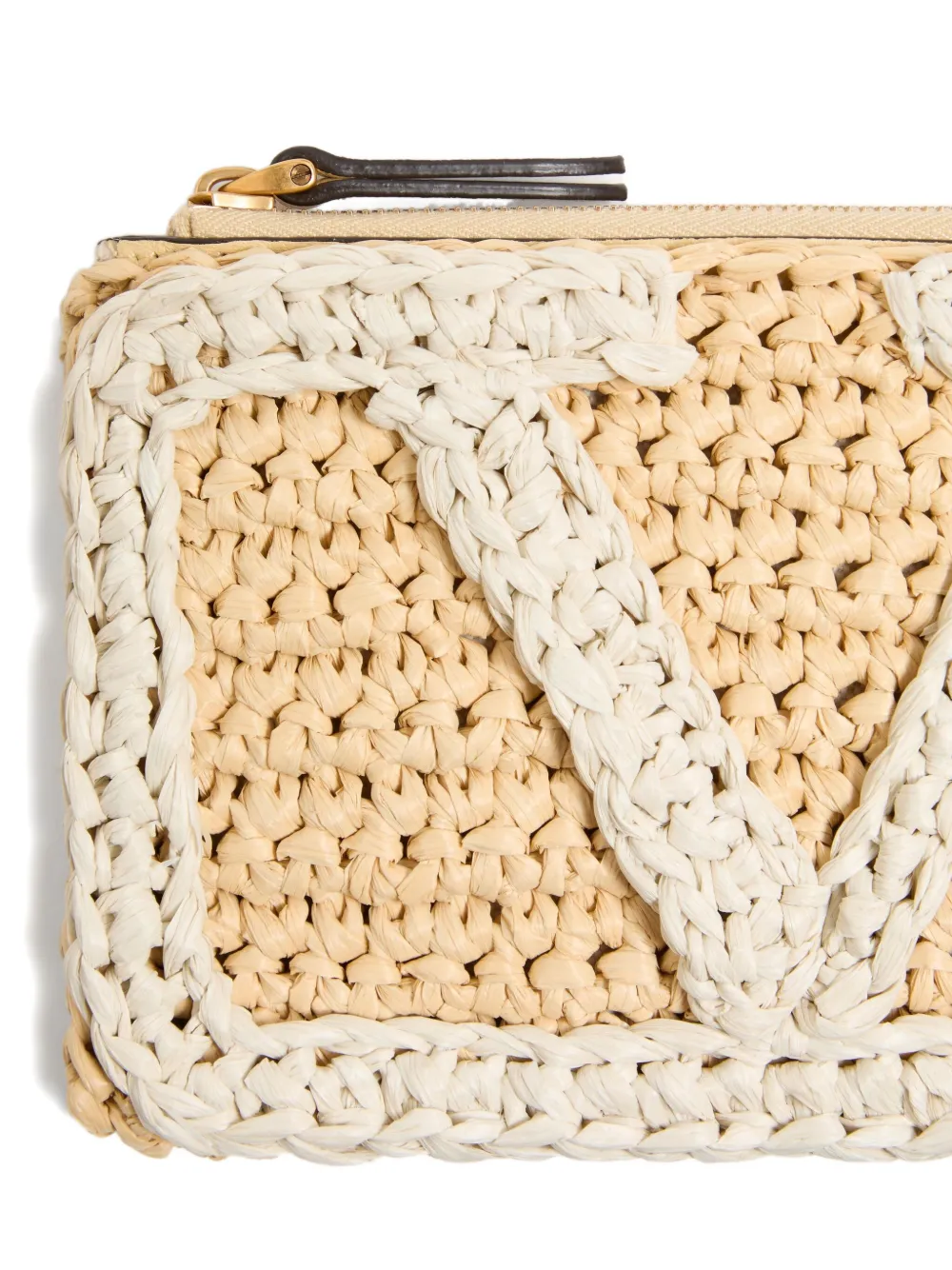 Valentino Viva Superstar Logo-detailed Clutch Bag In Neutral