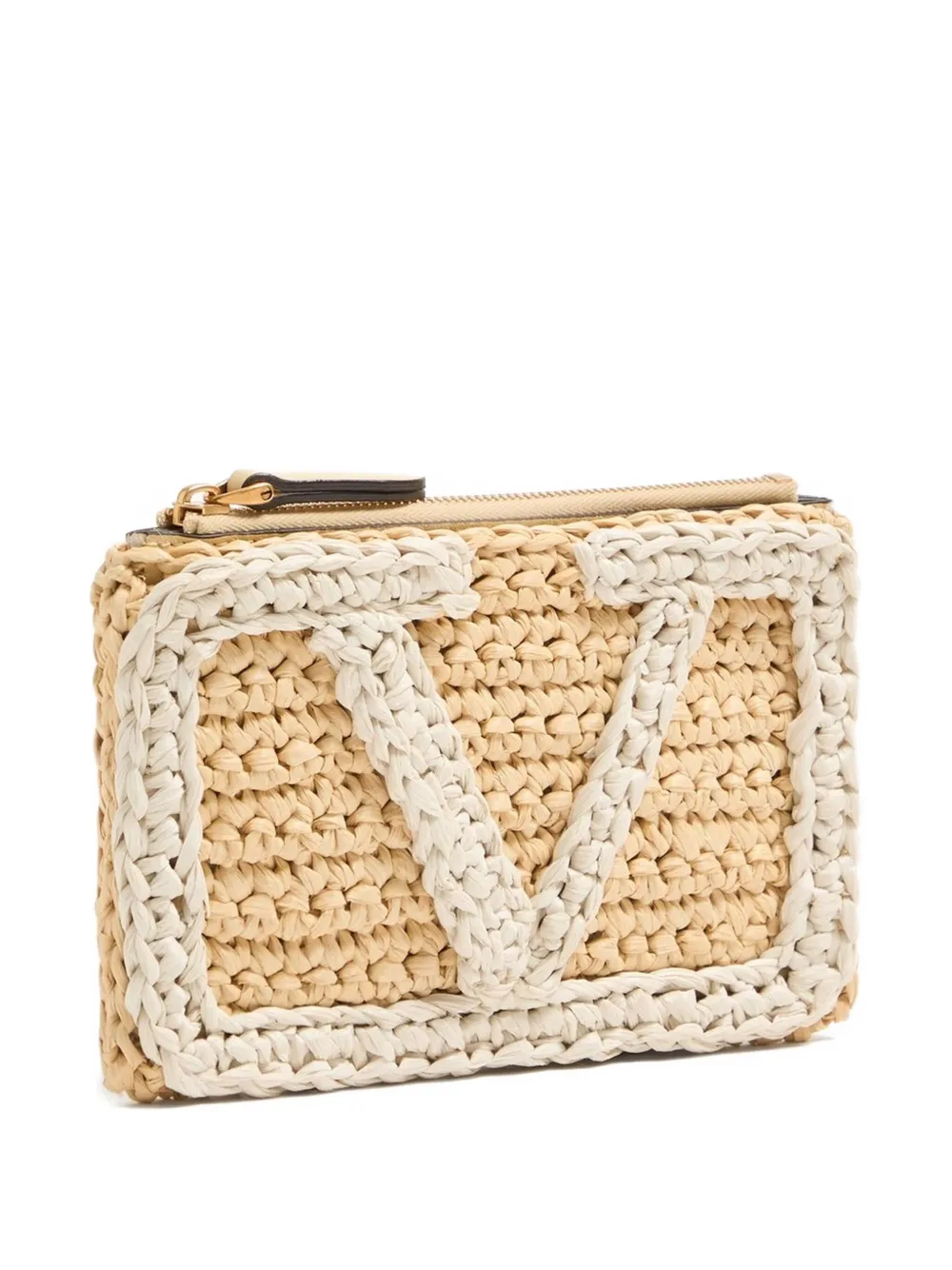 Valentino Viva Superstar Logo-detailed Clutch Bag In Neutral